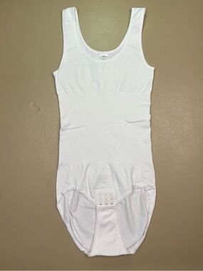 Seamless Shapewear Bodysuit White Tank Thong Slimming M/L